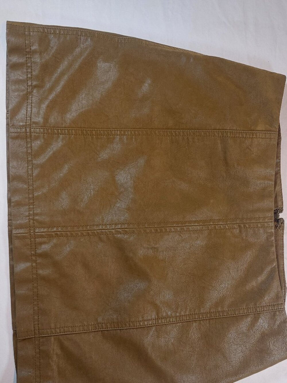 Free People Womens's Faux Leather Olive Green Mini Skirt